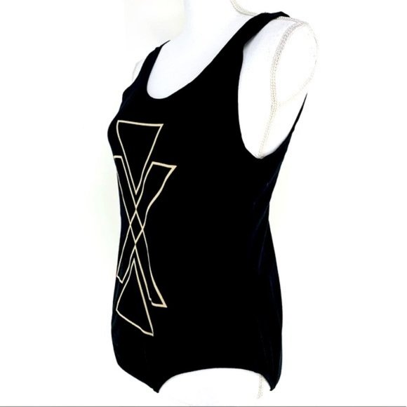 NOISE + SILENCE / Black Geometric Bodysuit / Large - Picture 4 of 7